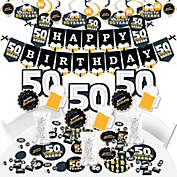 Big Dot of Happiness Cheers and Beers to 50 Years - 50th Birthday Party Supplies - Banner Decoration Kit - Fundle Bundle