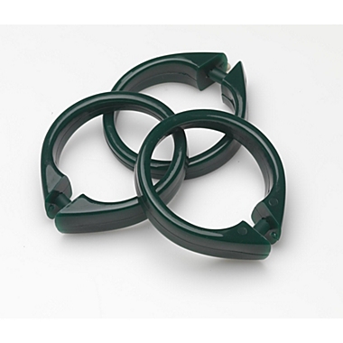 Carnation Home Fashions "Snap" Plastic Shower Curtain Hooks - Evergreen 3" x 3". View a larger version of this product image.