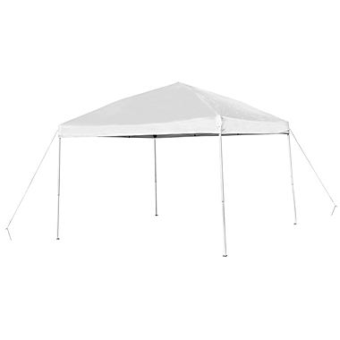 Emma and Oliver 10&#39;x10&#39; White Weather Resistant Easy Pop Up Event Straight Leg Instant Canopy Tent. View a larger version of this product image.