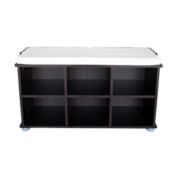 Proman Products Contemporary Kendal Shoe Bench with Storage Compartments - Beige Color Cushion Included