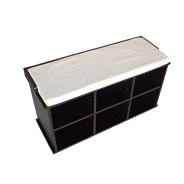 Proman Products Contemporary Kendal Shoe Bench with Storage Compartments - Beige Color Cushion Included. View a larger version of this product image.