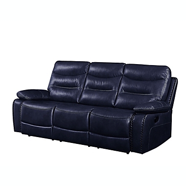 Yeah Depot Aashi Sofa (Motion), Navy Leather-Gel Match. View a larger version of this product image.