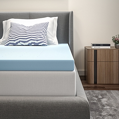 Emma + Oliver 3&quot; Cool Gel Infused Cooling Memory Foam Mattress Topper - Twin. View a larger version of this product image.