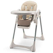 Slickblue Baby Folding High Chair Dining Chair with Adjustable Height and Footrest-Beige