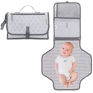 Baby Portable Changing Pad, Diaper Bag, Travel Mat Station by Comfy Cubs (Grey Pattern, Large). View a larger version of this product image.