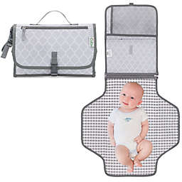 Baby Portable Changing Pad, Diaper Bag, Travel Mat Station by Comfy Cubs (Grey Pattern, Large)