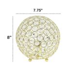 Alternate image 2 for Lalia Home Elipse Medium 8" Contemporary Metal Crystal Round Sphere Glamourous Orb Table Lamp For Living Room, Bedroom, Entryway, Office, Foyer, Home Decor, Gold