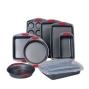 Baker&#39;s Secret Easy Grip&reg; Carbon Steel Non-stick Durable Set of 9 Baking Pans Set Dark Gray