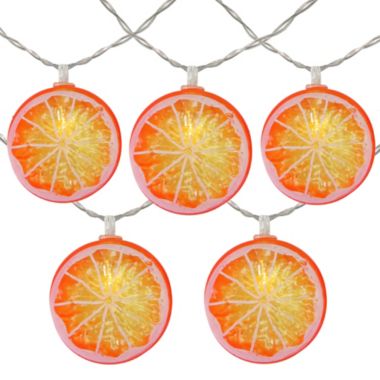 Northlight 10 Battery Operated Orange Slice Summer LED String Lights - 4.5 ft Clear Wire. View a larger version of this product image.