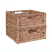 Niche Cubo Set of 2 Half-Size Foldable Wicker Square Storage Basket - Natural