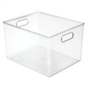 mDesign Plastic Storage Bin with Handles for Home Office - Clear