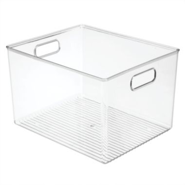 mDesign Plastic Storage Bin with Handles for Home Office - Clear. View a larger version of this product image.