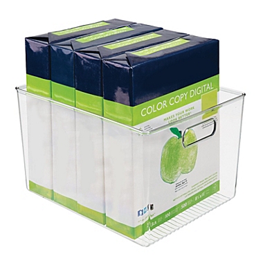 mDesign Plastic Storage Bin with Handles for Home Office - Clear. View a larger version of this product image.