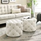 Alternate image 0 for Inspired Home Marianna Tufted Allover Upholstered Round Ottoman