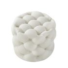 Alternate image 2 for Inspired Home Marianna Tufted Allover Upholstered Round Ottoman