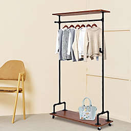 Kitcheniva Clothes Rack Garment Rack Clothes Display Stand Holder W/Wheels Free standing