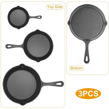 Eggracks By Global Phoenix Seasoned Cast Iron Skillet Set  Non-Stick Oven Safe Cookware Heat. View a larger version of this product image.
