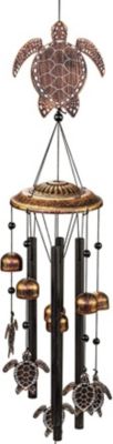 VP Home 32" H Sea Turtles Rustic Copper Wind Chimes for Outside Unique Sea Turtles Windchimes Outdoor Decorations Garden Decor Turtles Gift for Women, Mom, Grandma, Unisex