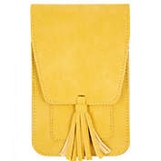 Boutique to You 7.5" Yellow Solid Vegan Leather Crossbody Handbag