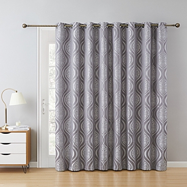 THD Sophia Damask 100% Complete Full Blackout Thermal Insulated Extra Wide Grommet Curtain Panel for Sliding Glass Patio Door - Energy Savings & Soundproof - 100 W x 84 L. View a larger version of this product image.