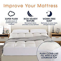 Cheer Collection Ultra Soft Mattress Topper   Silky Smooth and Plush Hypoallergenic Mattress Pad
