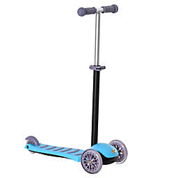 Qaba 3-in-1 Kids Scooter, Sliding Walker & Push Rider, with 3 Balanced Wheels, Adjustable Height, and Removable Storage Seat, Toy Vehicle for 2-6 year Olds, Blue