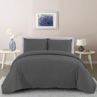 Maker's Collective Jersey Herringbone Stitch Twin/Twin XL Quilt in Grey 68" x 90 