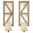 Alternate image 0 for Accent Plus Mirrored Wood Candle Sconce Set