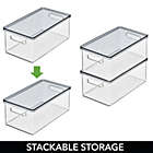 Alternate image 3 for mDesign Plastic Storage Bin Box Container, Lid and Built-In Handles