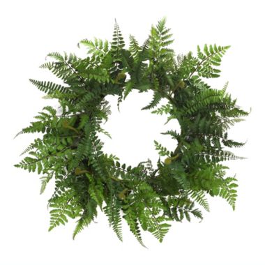 Melrose Decorative Fern Wreath 24"D Plastic. View a larger version of this product image.