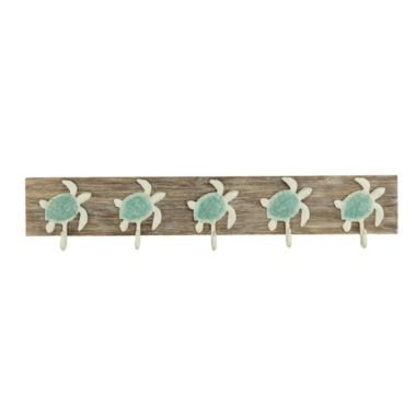 Cheungs Coralia Decorative Wall Mounted Sea Turtle Coat Hanger - 5 Hooks. View a larger version of this product image.