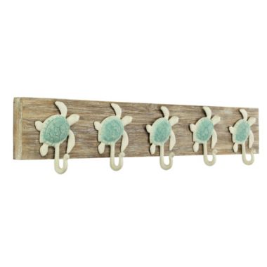 Cheungs Coralia Decorative Wall Mounted Sea Turtle Coat Hanger - 5 Hooks. View a larger version of this product image.