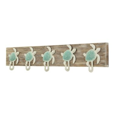 Cheungs Coralia Decorative Wall Mounted Sea Turtle Coat Hanger - 5 Hooks. View a larger version of this product image.