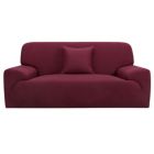 Alternate image 0 for PiccoCasa Stretch Sofa Cover Couch Covers, Contemporary Solid Classic for Sofas Love-seat Armchair Universal Elastic Polyester Furniture with One Cushion Cover Large Burgundy