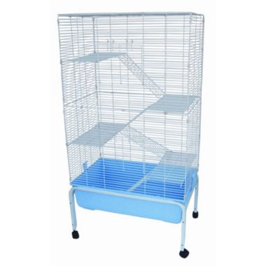 YML 3 Levels Indoor Animal Cage Cat Ferret With Stand In Blue. View a larger version of this product image.
