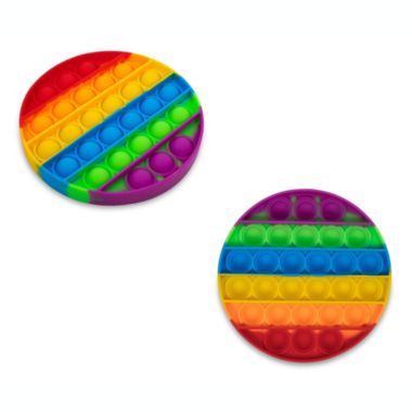 Pop Toy Silicone Bubble Popping Game, Rainbow Round   Push Pop Fidget Sensory Toy For Special Needs, ADD, ADHD   Anxiety And Stress Relief Game, Novelty Gift for Kids. View a larger version of this product image.