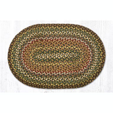 Earth Rugs C-51 Fir / Ivory Oval Braided Rug 20 x 30 inch. View a larger version of this product image.