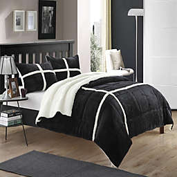Chic Home Chloe Plush Microsuede Soft & Cozy Sherpa Lined 7 Pieces Comforter Bed In A Bag Set - Queen 86