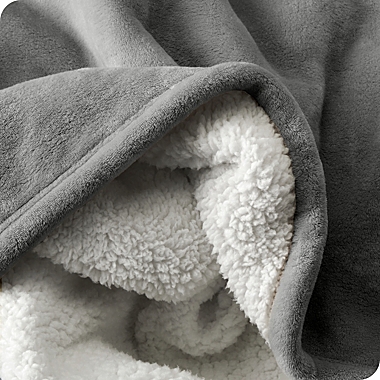 Bare Home Sherpa Fleece Blanket - Fluffy & Soft Plush Bed Blanket - Hypoallergenic - Reversible - Lightweight (Grey, Throw). View a larger version of this product image.