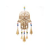 Global Crafts Handmade Recycled Iron Hamsa Hand Garden Chime