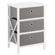 mDesign Foldable Fabric and Wood Dresser Storage Unit