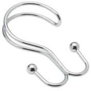 Carnation Home Fashions Double Shower Curtain Hook - Chrome 2.5" x 4"
