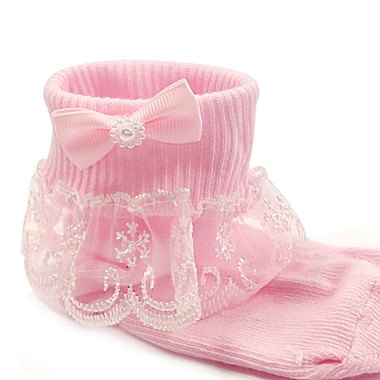 Wrapables Snowy Lace Ruffle Cuff Socks for Toddler Girl (Set of 5). View a larger version of this product image.