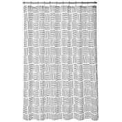 mDesign Organic Stripes Print - Fabric Shower Curtain - 72" x 72" - Black/White