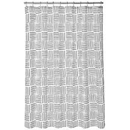 mDesign Organic Stripes Print - Fabric Shower Curtain - 72