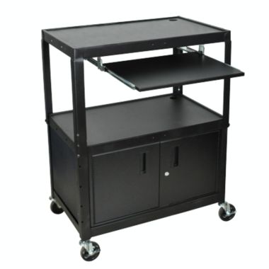 Luxor AVJ42XLKBC - Extra Large Adjustable Height Pullout, Cabinet Steel Cart. View a larger version of this product image.