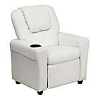 Alternate image 1 for Flash Furniture Contemporary White Vinyl Kids Recliner With Cup Holder And Headrest - White Vinyl