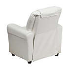 Alternate image 3 for Flash Furniture Contemporary White Vinyl Kids Recliner With Cup Holder And Headrest - White Vinyl