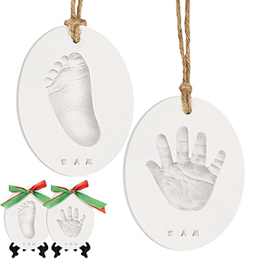 KeaBabies 2pk Baby Handprint Footprint Ornament Keepsake Kit, Personalized All-in-1 Baby Ornaments for Newborns and Infants (Multi-Colored). View a larger version of this product image.