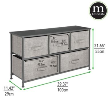 mDesign Wide Dresser Storage Tower with 5 Drawers. View a larger version of this product image.